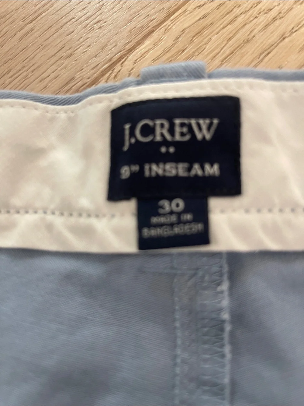 J. Crew Men's Sky Blue Flat Front Chino Shorts Size 30